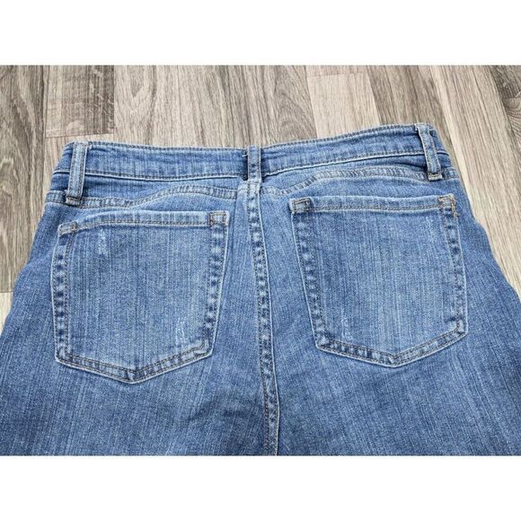 Gap Womens Size 6 / 28 Super Skinny Distressed Cropped Premium Denim Blue Jeans - Picture 3 of 12